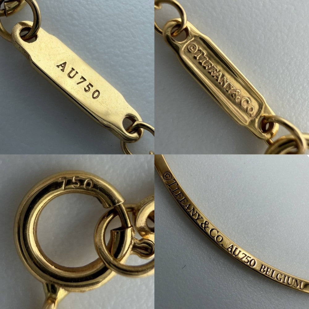 TIFFANY&Co. ティファニー ネックレス Tスマイル スモール ペンダント ジュエリー アクセサリー 18金YG Au750 K18イエローゴールド ダイヤモンド レディース 約2.1g【中古品】