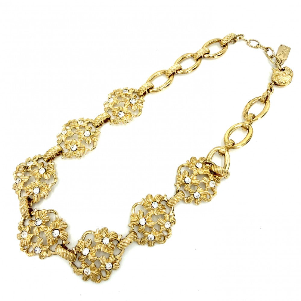 SAINT LAURENT PARIS サンローランパリ ネックレス フラワー 花 アクセサリー レディース 約63.9g【中古品】
