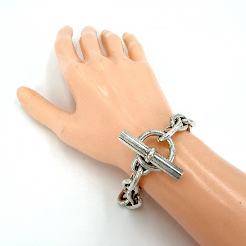 HERMES エルメス ブレスレット シェーヌダンクルMM アクセサリー ジュエリー 15コマ シルバー シルバー925 メンズ 約57.1g【中古品】
