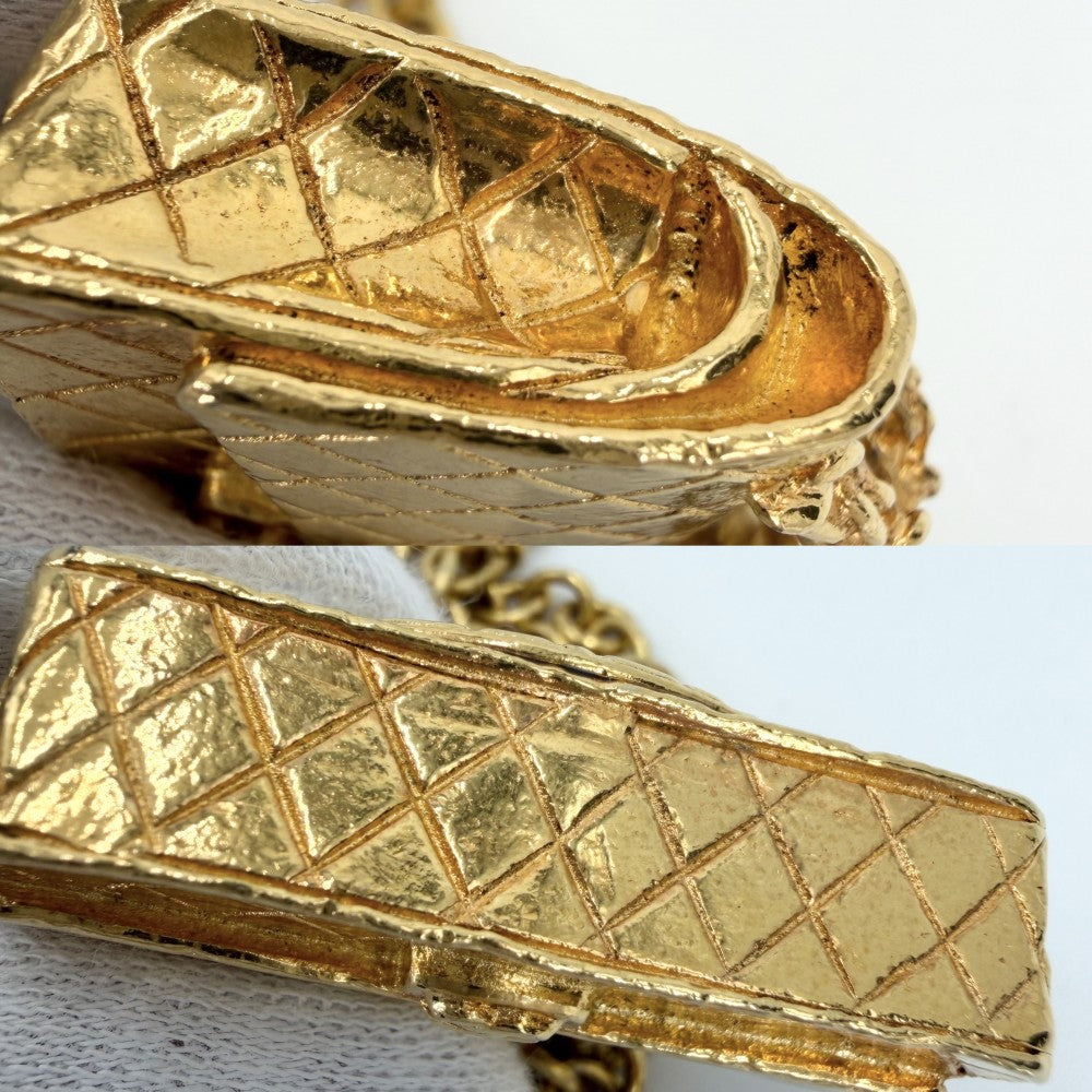 CHANEL シャネル ネックレス ココマーク マトラッセモチーフ アクセサリー バッグ ペンダント ヴィンテージ
 GP ゴールド レディース 約131.3g【中古品】