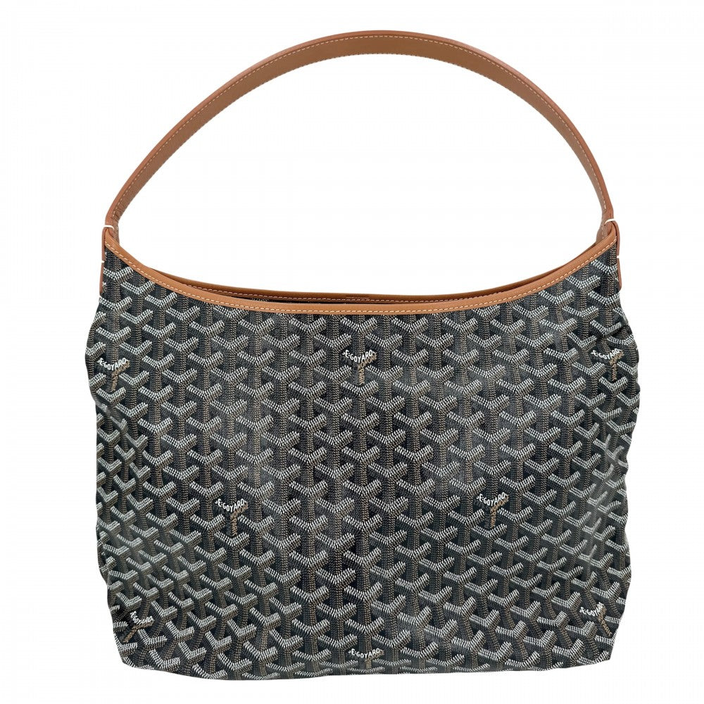 GOYARD ゴヤール トートバッグ ボエム ホーボーバッグ ポーチ付き かばん 鞄 コーティングキャンバス レザー ブラック 黒 ブラウン 茶 シルバー金具 レディース【中古品】
