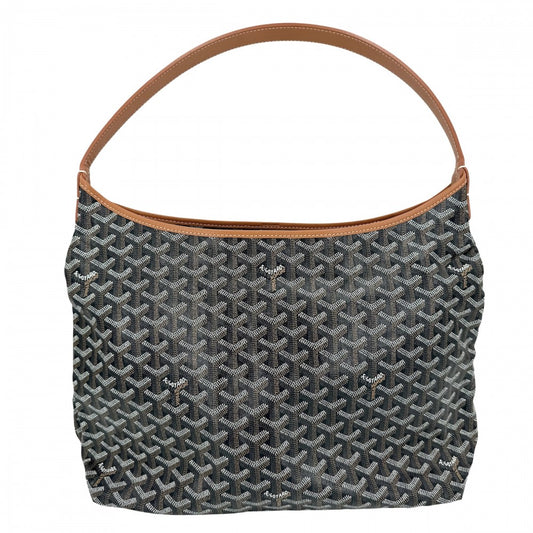 GOYARD ゴヤール トートバッグ ボエム ホーボーバッグ ポーチ付き かばん 鞄 コーティングキャンバス レザー ブラック 黒 ブラウン 茶 シルバー金具 レディース【中古品】