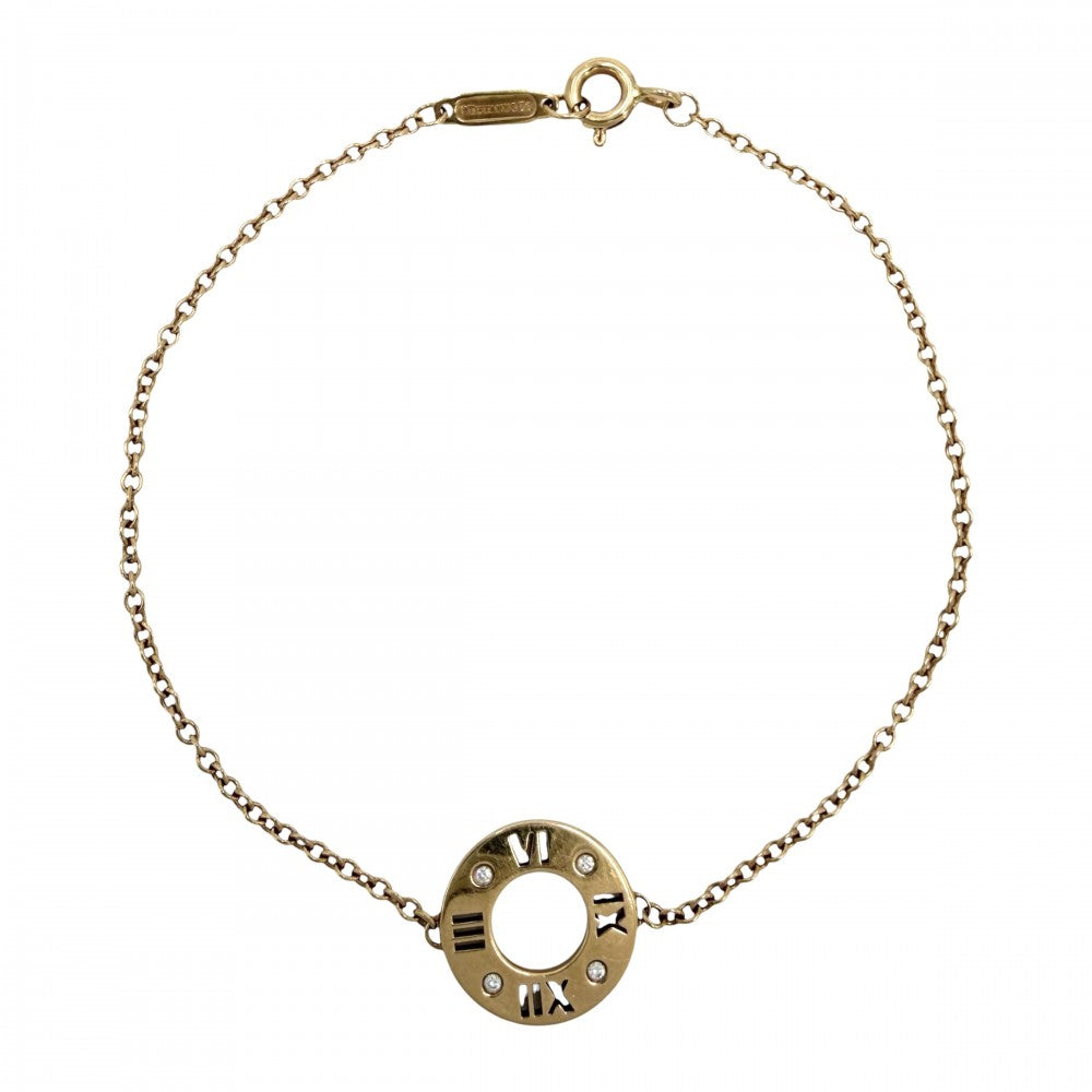 TIFFANY&Co. ティファニー ブレスレット アトラス ピアスドサークル 18金PG Au750 ジュエリー アクセサリー K18ピンクゴールド ダイヤモンド レディース 約2.8g【中古品】