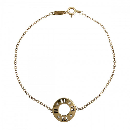 TIFFANY&Co. ティファニー ブレスレット アトラス ピアスドサークル 18金PG Au750 ジュエリー アクセサリー K18ピンクゴールド ダイヤモンド レディース 約2.8g【中古品】