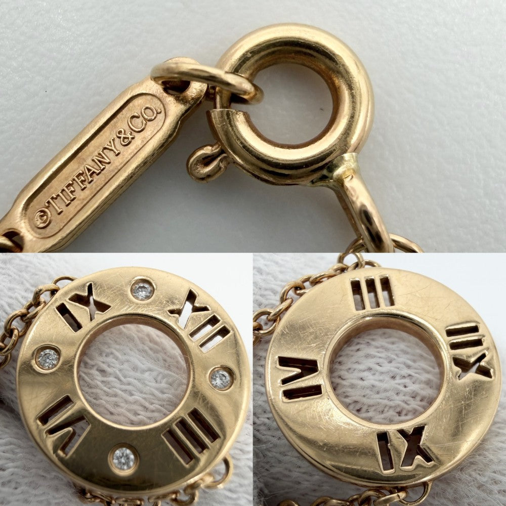 TIFFANY&Co. ティファニー ブレスレット アトラス ピアスドサークル 18金PG Au750 ジュエリー アクセサリー K18ピンクゴールド ダイヤモンド レディース 約2.8g【中古品】