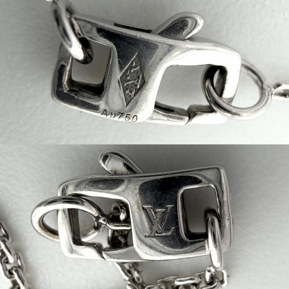 LOUIS VUITTON ルイヴィトン ネックレス モノグラムイディール アクセサリー ジュエリー 18金WG 750 K18ホワイトゴールド ダイヤモンド ユニセックス 約4.7g【中古品】