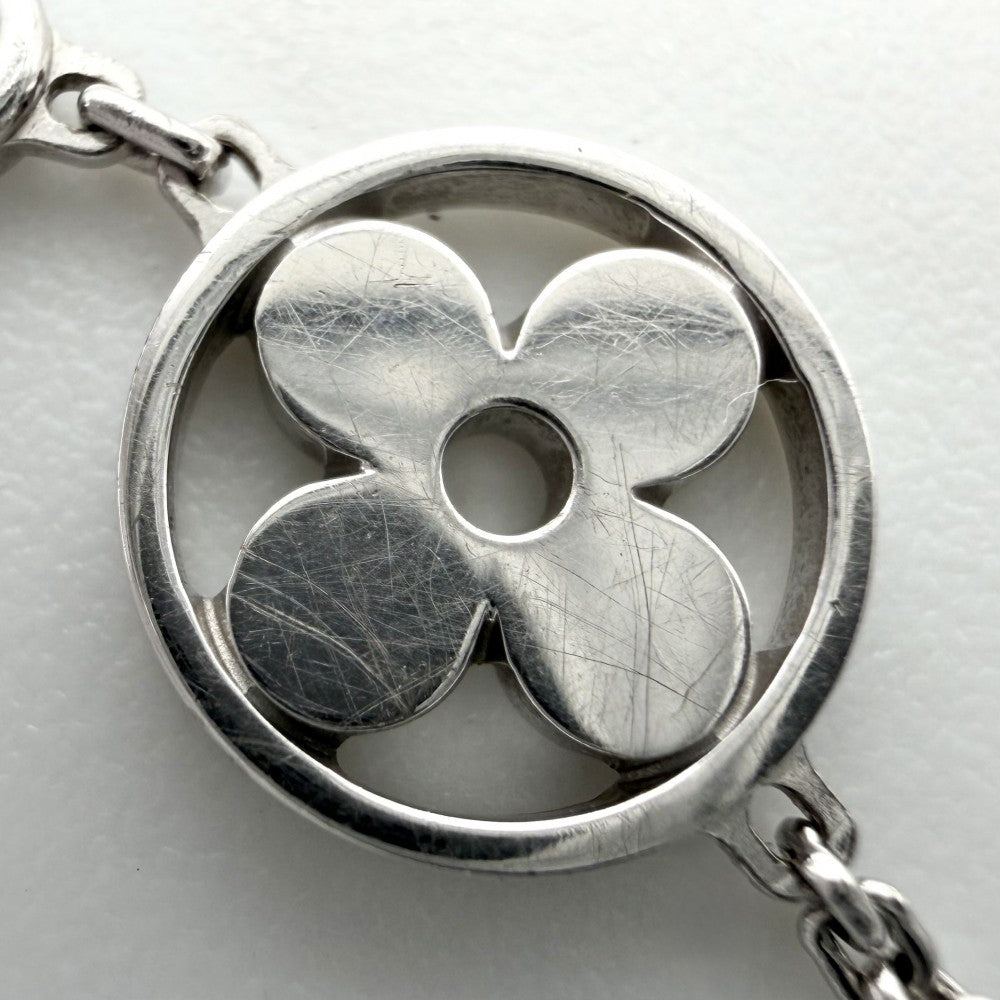 LOUIS VUITTON ルイヴィトン ネックレス モノグラムイディール アクセサリー ジュエリー 18金WG 750 K18ホワイトゴールド ダイヤモンド ユニセックス 約4.7g【中古品】