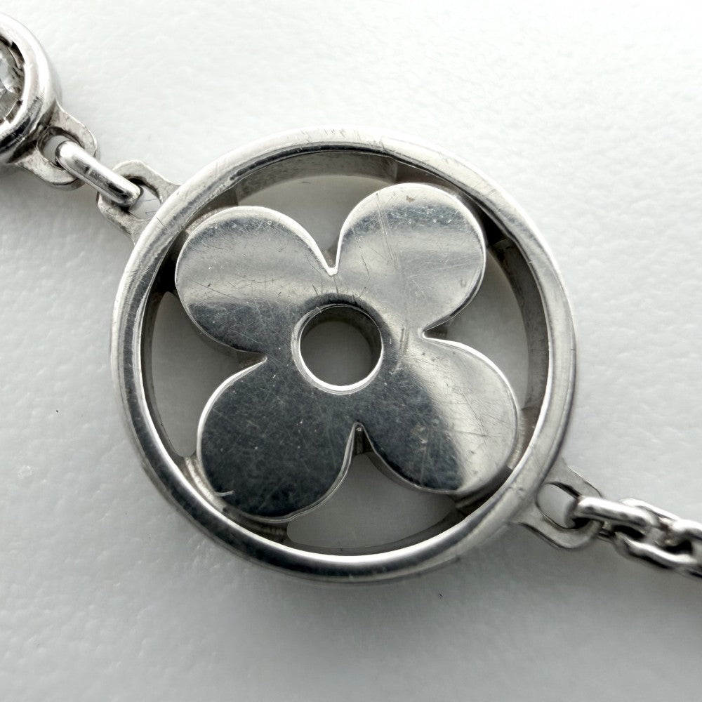 LOUIS VUITTON ルイヴィトン ネックレス モノグラムイディール アクセサリー ジュエリー 18金WG 750 K18ホワイトゴールド ダイヤモンド ユニセックス 約4.7g【中古品】