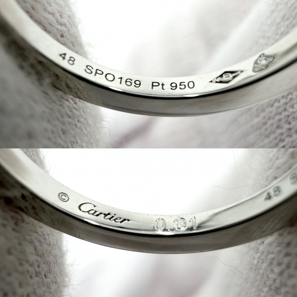 CARTIER カルティエ 指輪 バレリーナ ジュエリー アクセサリー 48サイズ Pt950プラチナ ダイヤモンド0.31ct 約7.5号 レディース 約4.9g【中古品】