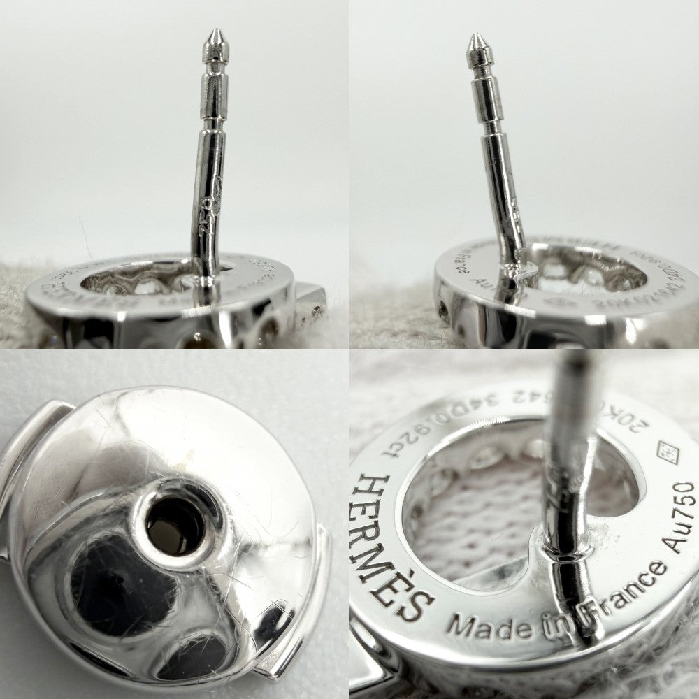 HERMES エルメス ピアス フィネス ジュエリー Au750 18金WG K18ホワイトゴールド ダイヤモンド0.92ct レディース 約4.7g【中古品】