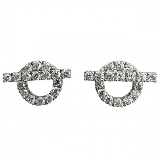 HERMES エルメス ピアス フィネス ジュエリー Au750 18金WG K18ホワイトゴールド ダイヤモンド0.92ct レディース 約4.7g【中古品】