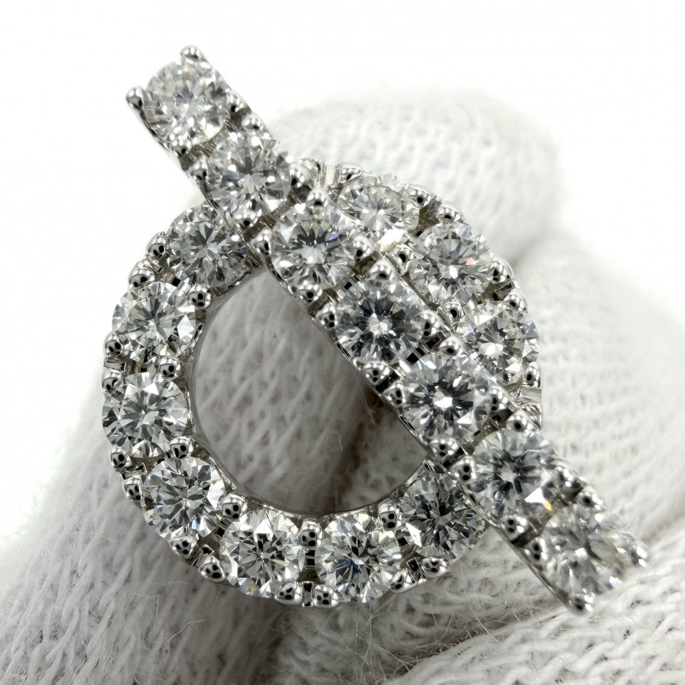 HERMES エルメス ピアス フィネス ジュエリー Au750 18金WG K18ホワイトゴールド ダイヤモンド0.92ct レディース 約4.7g【中古品】