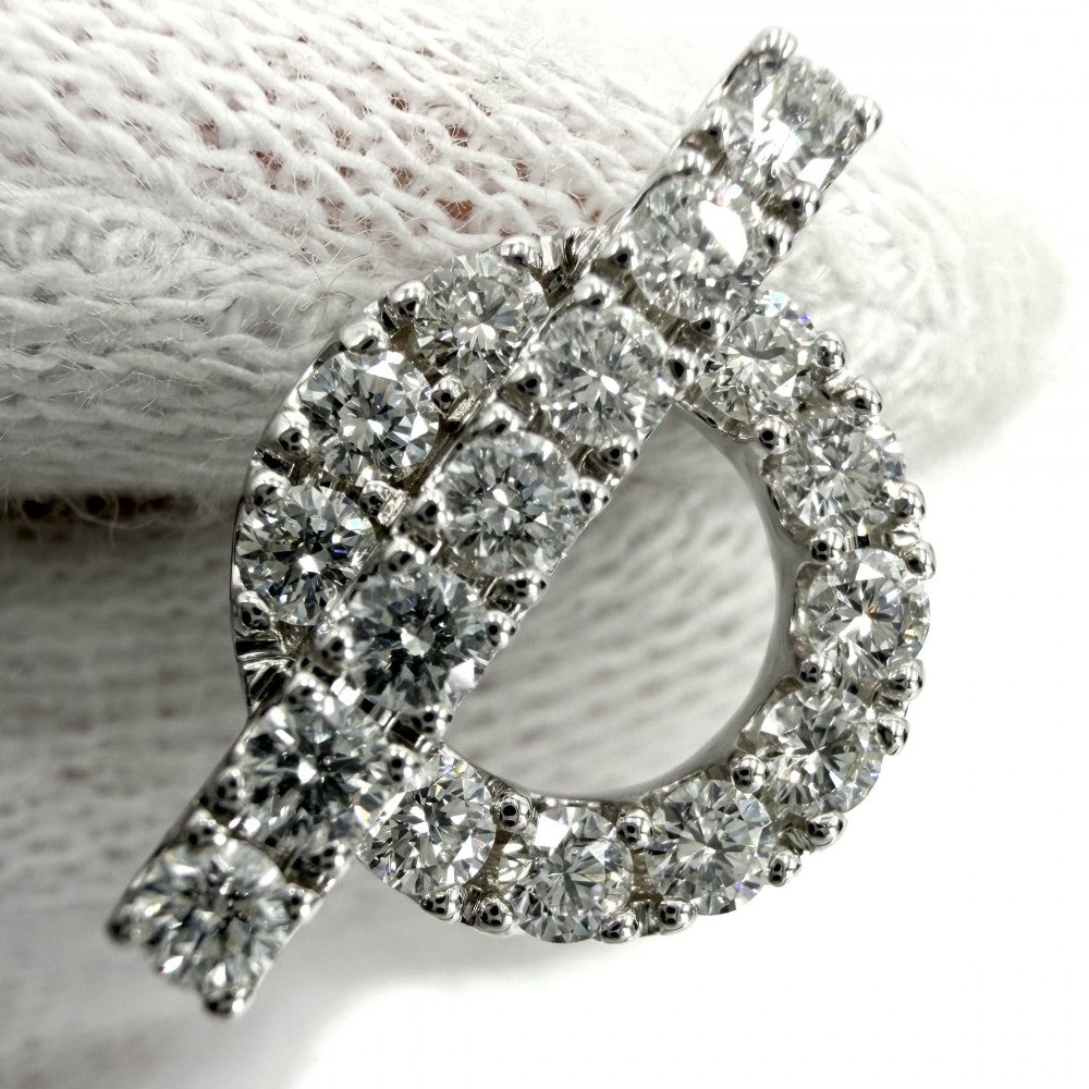 HERMES エルメス ピアス フィネス ジュエリー Au750 18金WG K18ホワイトゴールド ダイヤモンド0.92ct レディース 約4.7g【中古品】