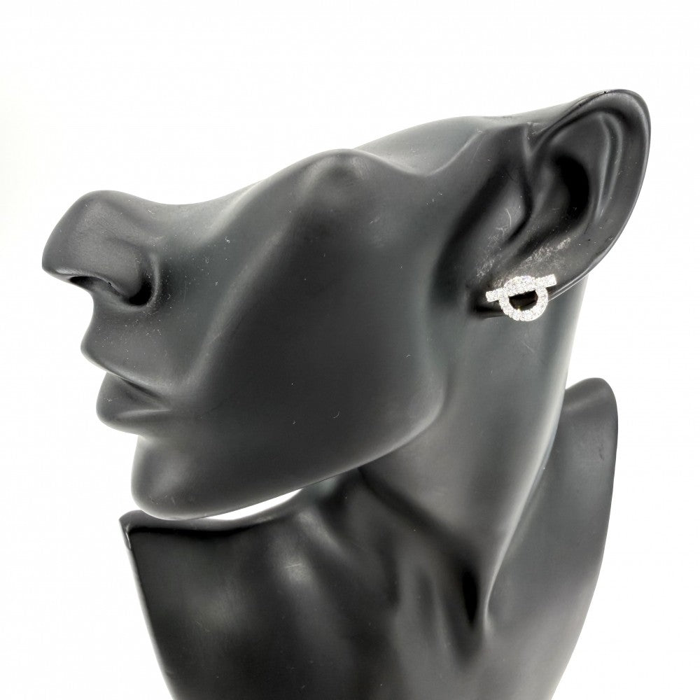 HERMES エルメス ピアス フィネス ジュエリー Au750 18金WG K18ホワイトゴールド ダイヤモンド0.92ct レディース 約4.7g【中古品】