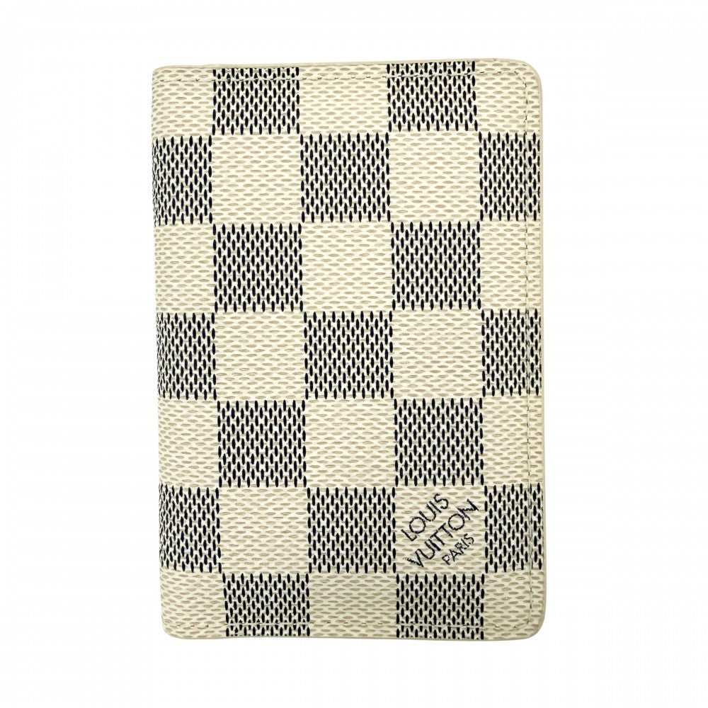 LOUIS VUITTON ルイヴィトン カードケース ダミエアズール オーガナイザードゥポッシュ 名刺入れ 男女兼用 メンズ レディース N61727 ホワイト 白 ユニセックス【中古品】
