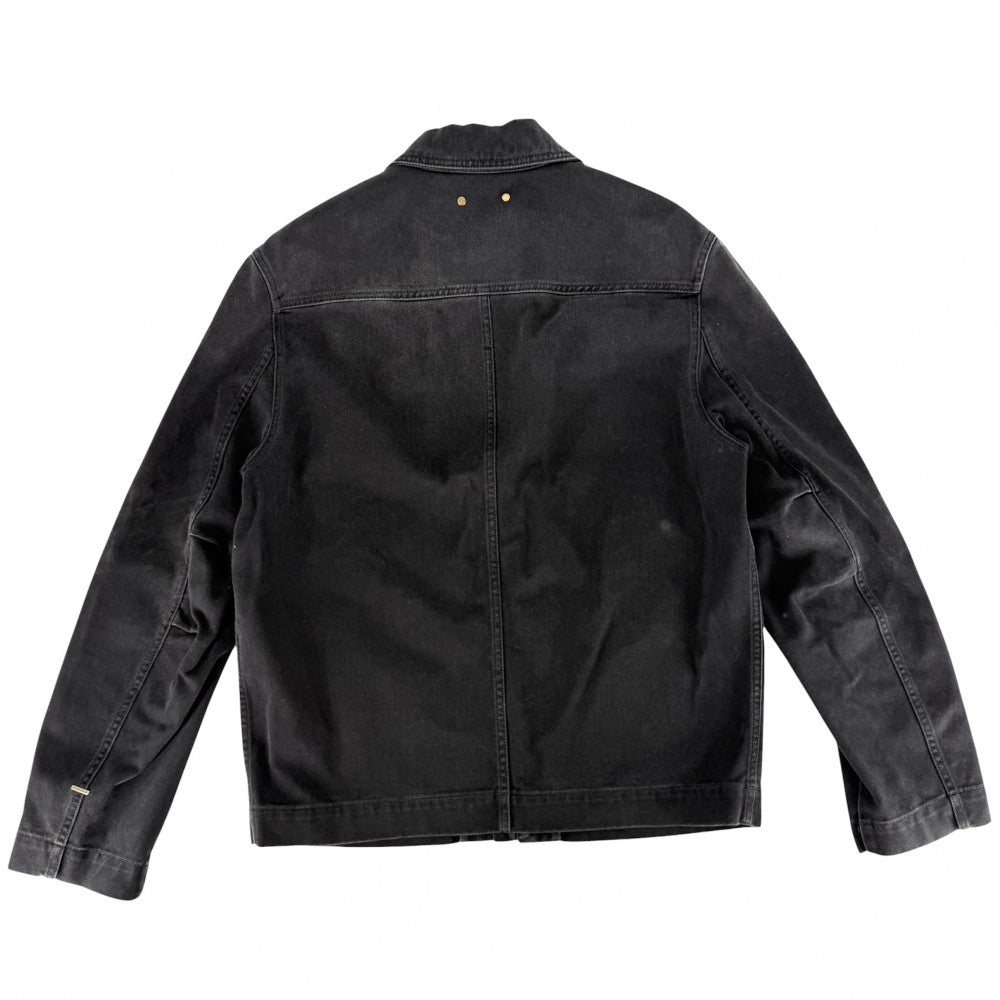 LOUIS VUITTON ルイヴィトン デニムジャケット ワークウェアエンボスモノグラムブルゾン アウター 服 アパレル 48 ブラック 黒 アンティークゴールド金具 春 秋 コットン ポリエステル コットン レディース【中古品】