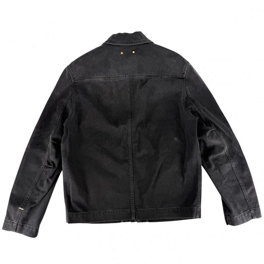 LOUIS VUITTON ルイヴィトン デニムジャケット ワークウェアエンボスモノグラムブルゾン アウター 服 アパレル 48 ブラック 黒 アンティークゴールド金具 春 秋 コットン ポリエステル コットン レディース【中古品】