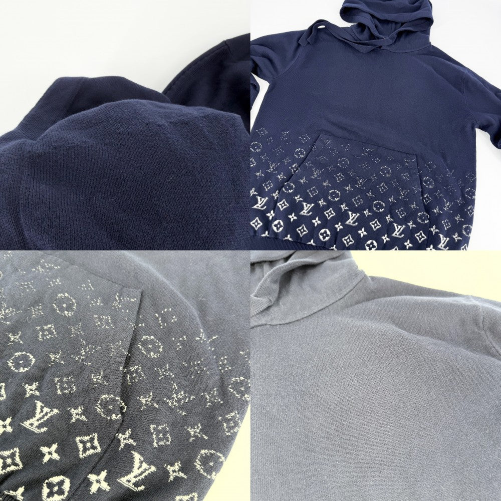 LOUIS VUITTON ルイヴィトン パーカー モノグラム グラディエント フーディ トップス アパレル M ネイビー 紺 秋 冬 コットン メンズ【中古品】