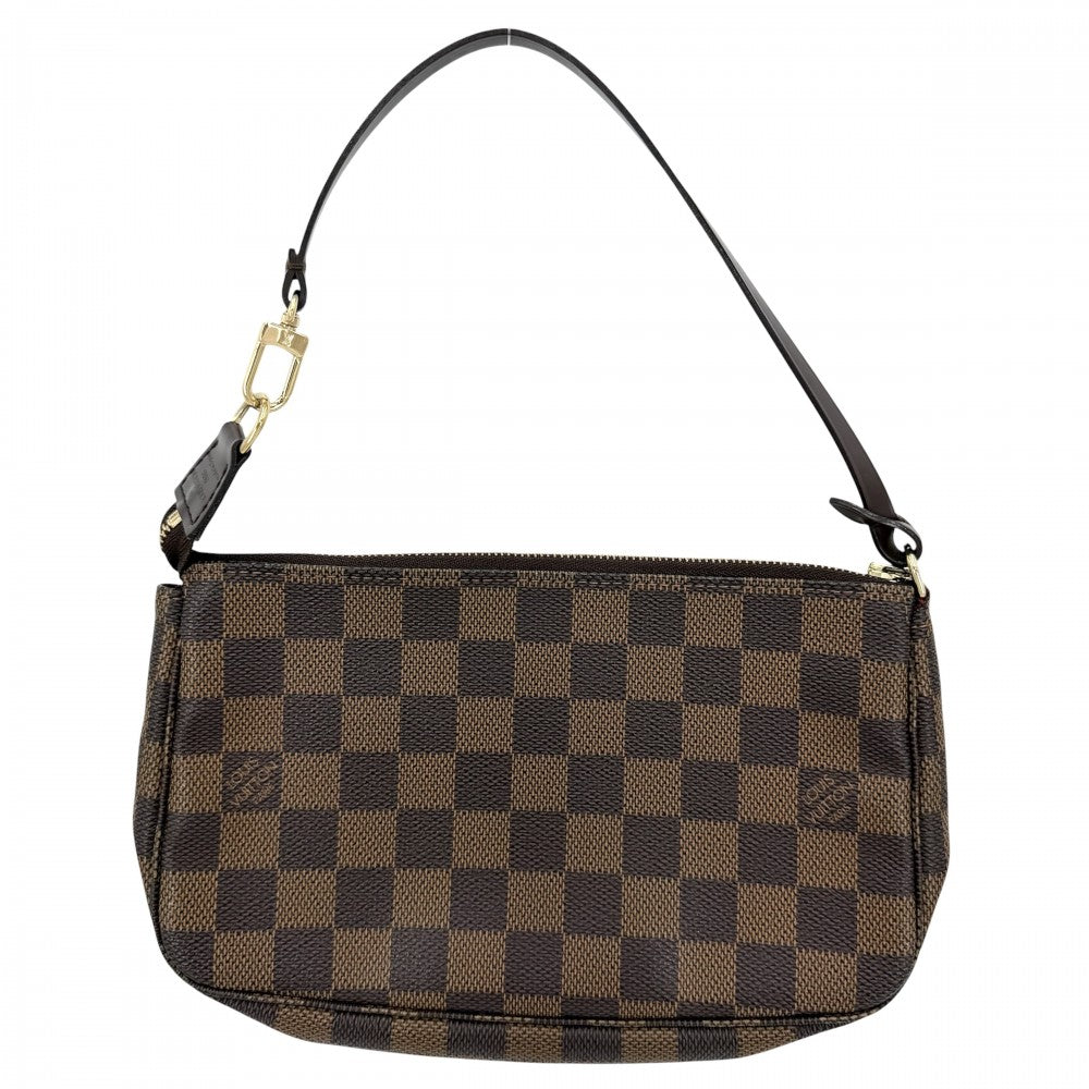 LOUIS VUITTON ルイヴィトン ハンドバッグ ダミエ ポシェットアクセソワール アクセサリーポーチ かばん 鞄 N51985 ブラウン 茶 ゴールド金具 レディース【中古品】