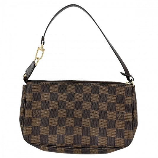 LOUIS VUITTON ルイヴィトン ハンドバッグ ダミエ ポシェットアクセソワール アクセサリーポーチ かばん 鞄 N51985 ブラウン 茶 ゴールド金具 レディース【中古品】
