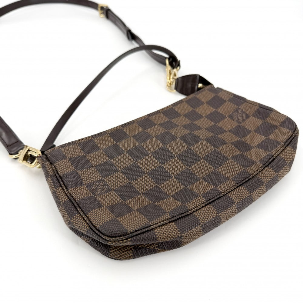 LOUIS VUITTON ルイヴィトン ハンドバッグ ダミエ ポシェットアクセソワール アクセサリーポーチ かばん 鞄 N51985 ブラウン 茶 ゴールド金具 レディース【中古品】