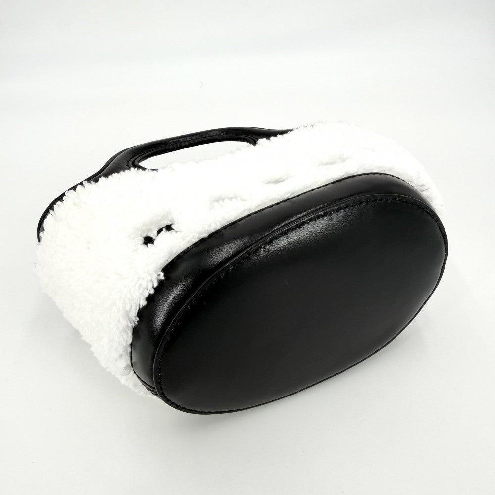 MARNI マルニ 2WAY トロピカリア マイクロ ハンドバッグ ショルダーバッグ BMMP0097Q2 レザー ファー ホワイト 白 ブラック 黒 ゴールド金具 レディース【中古品】