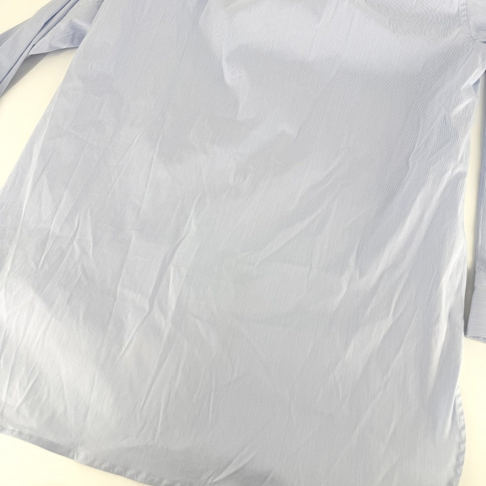 LOEWE ロエベ 長袖シャツ ストライプ アシンメトリー トップス 服 XS Q825337X05 ブルー 青 ホワイト 白 春 夏 秋 コットン ポリアミド ポリウレタン レディース【中古品】