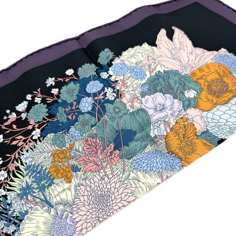 HERMES エルメス スカーフ カレ45 Robe Legere ローブ・レジェール ファッションアイテム プチカレ シルク パープル 紫
 マルチカラー レディース【中古品】
