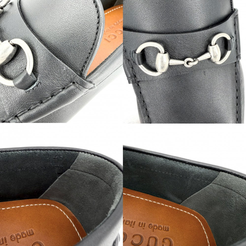 GUCCI グッチ ローファー ホースビット ドライビングシューズ 靴 7サイズ 約26cm 765859 レザー ブラック 黒 アンティークシルバー金具 メンズ【中古品】