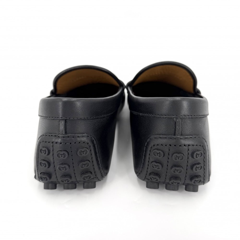 GUCCI グッチ ローファー ホースビット ドライビングシューズ 靴 7サイズ 約26cm 765859 レザー ブラック 黒 アンティークシルバー金具 メンズ【中古品】