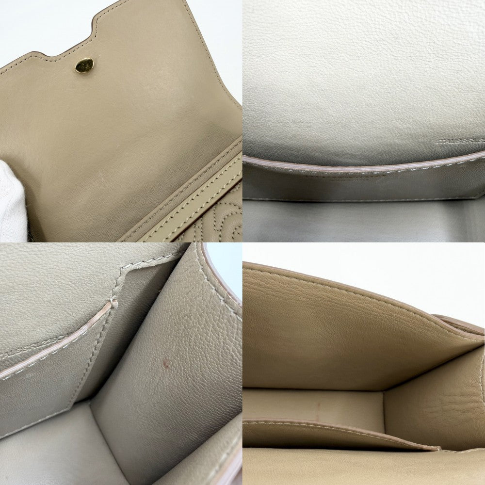BURBERRY バーバリー ボディバッグ TBロゴ モノグラム ウエストバッグ レザー ベージュ ゴールド金具 レディース【中古品】