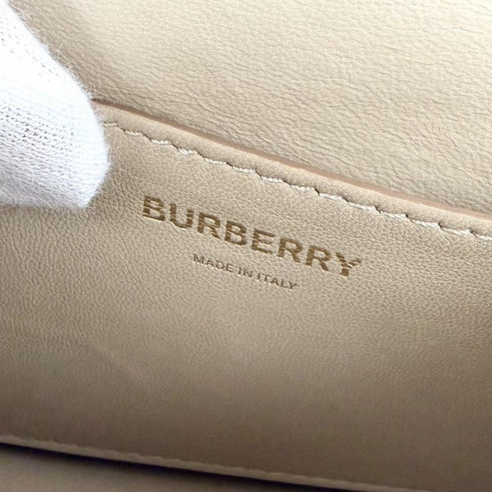 BURBERRY バーバリー ボディバッグ TBロゴ モノグラム ウエストバッグ レザー ベージュ ゴールド金具 レディース【中古品】