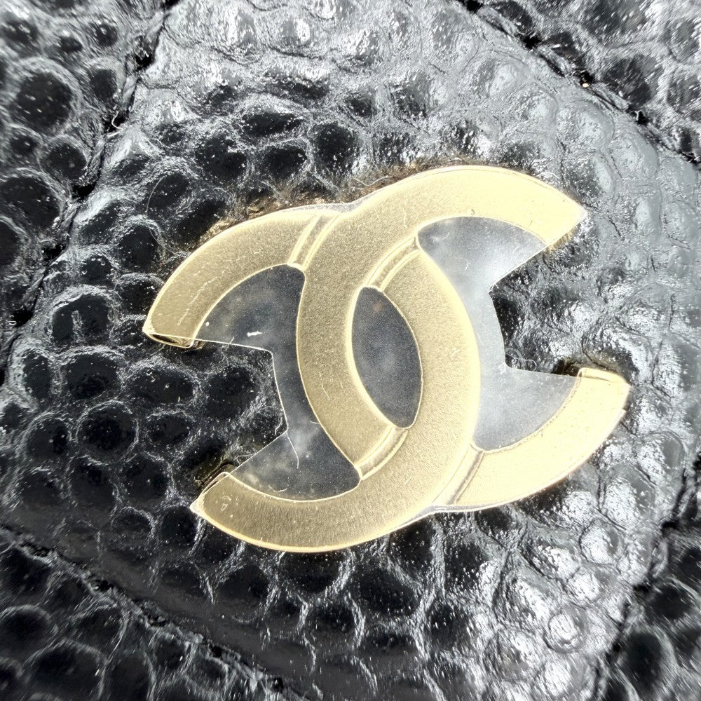 CHANEL シャネル チェーンウォレット マトラッセ ココマーク ショルダーバッグ ターンロック キャビアスキン ブラック 黒 ゴールド金具 レディース【中古品】