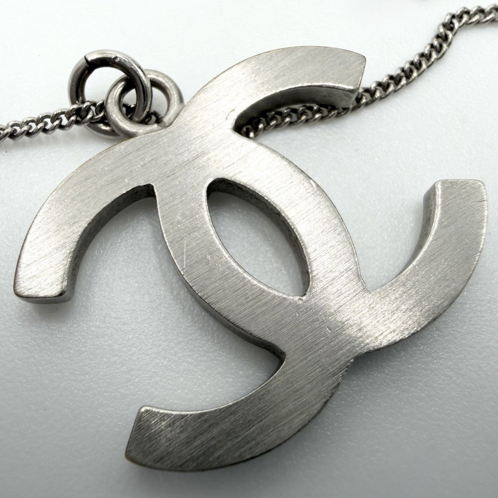 CHANEL シャネル ネックレス ココマーク アクセサリー ラインストーン B13C シルバー レディース 約5.2g 2013年【中古品】