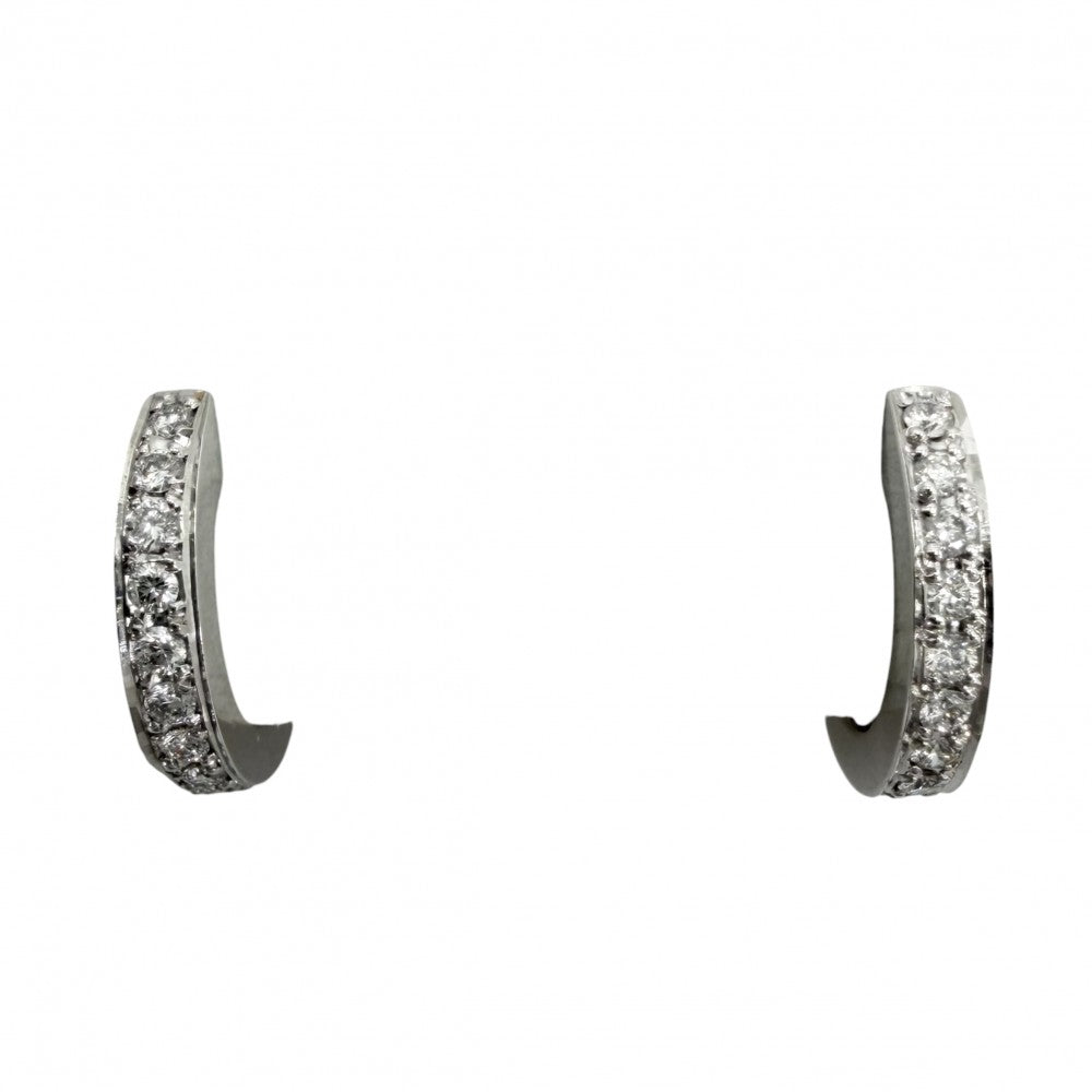 MIKIMOTO ミキモト イヤリング ジュエリー アクセサリー 18金WG Au750 K18ホワイトゴールド ダイヤモンド レディース 約3.7g【中古品】