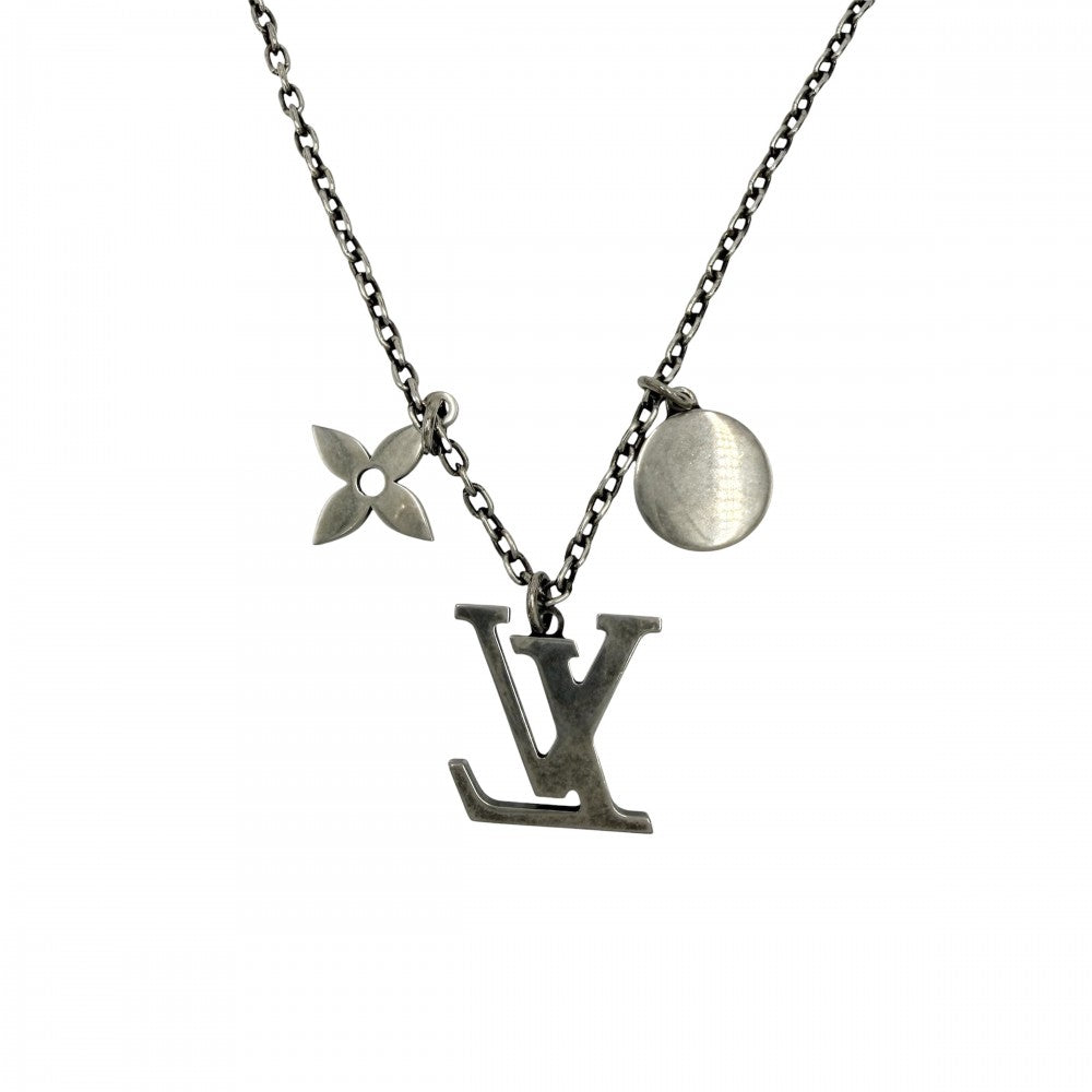 LOUIS VUITTON ルイヴィトン ネックレス LVイニシャル ターコイズ ロングネックレス アクセサリー ペンダント M68904 ブルー 青 メンズ 約19.5g【中古品】