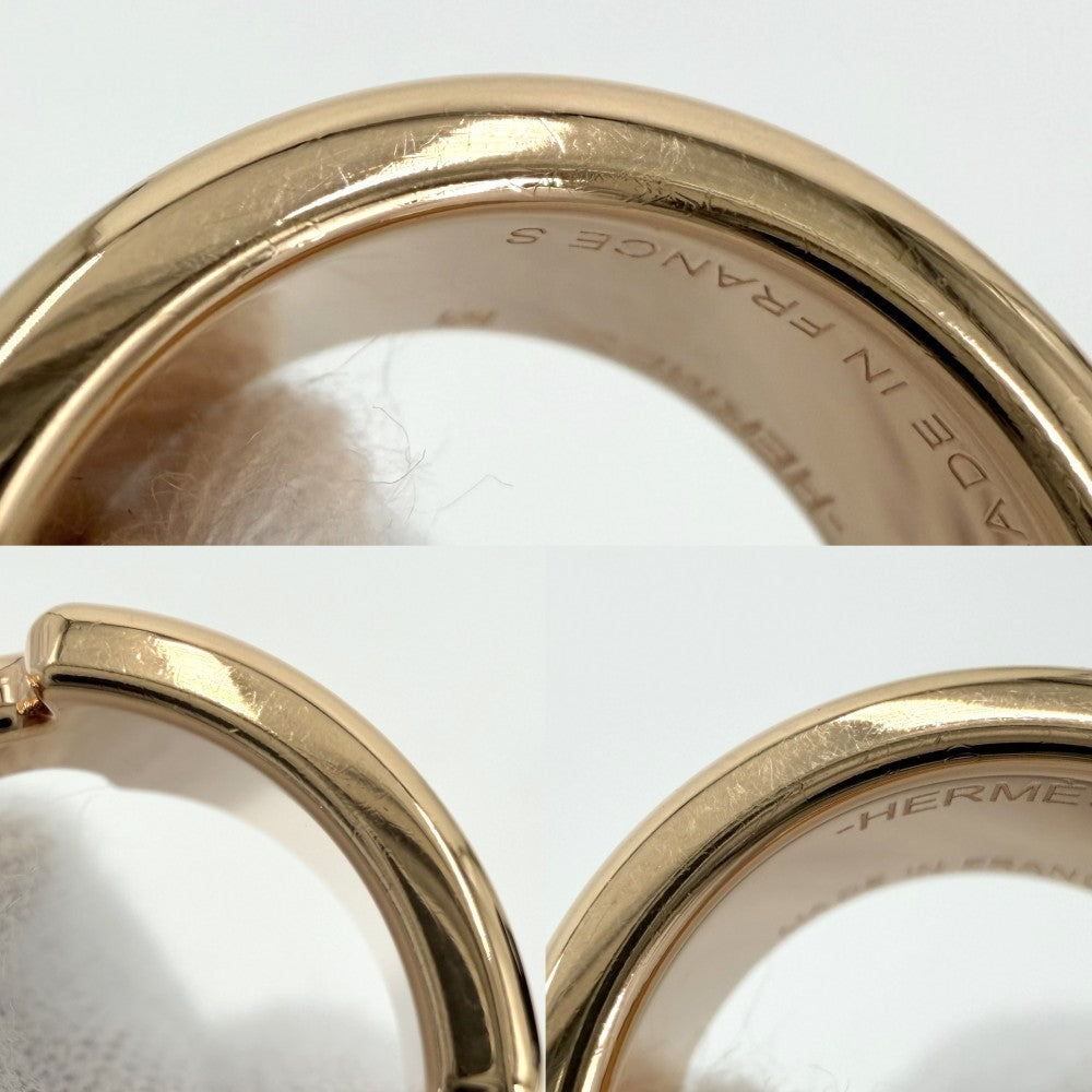 HERMES エルメス 指輪 オランプPM リング アクセサリー Sサイズ 小物 Sサイズ 約12号 ピンクゴールド ブラウン 茶 レディース 約6.2g【中古品】