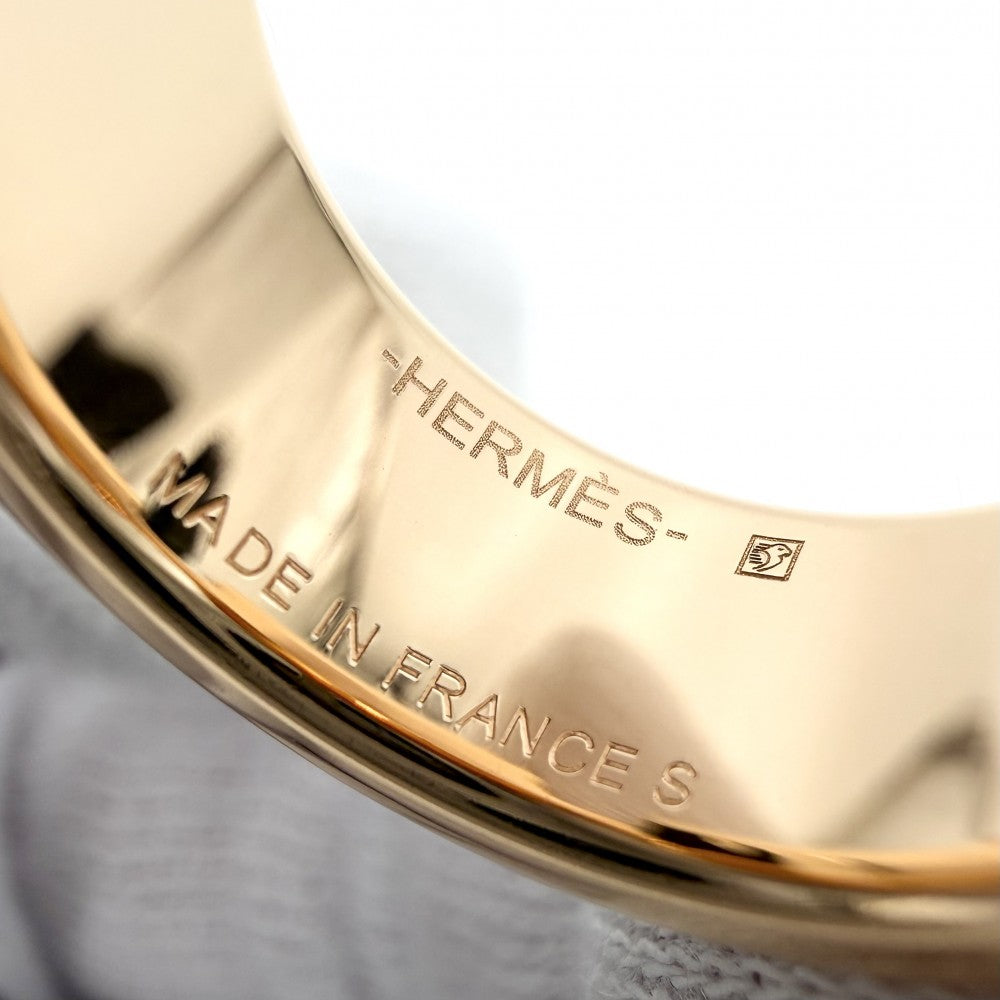 HERMES エルメス 指輪 オランプPM リング アクセサリー Sサイズ 小物 Sサイズ 約12号 ピンクゴールド ブラウン 茶 レディース 約6.2g【中古品】