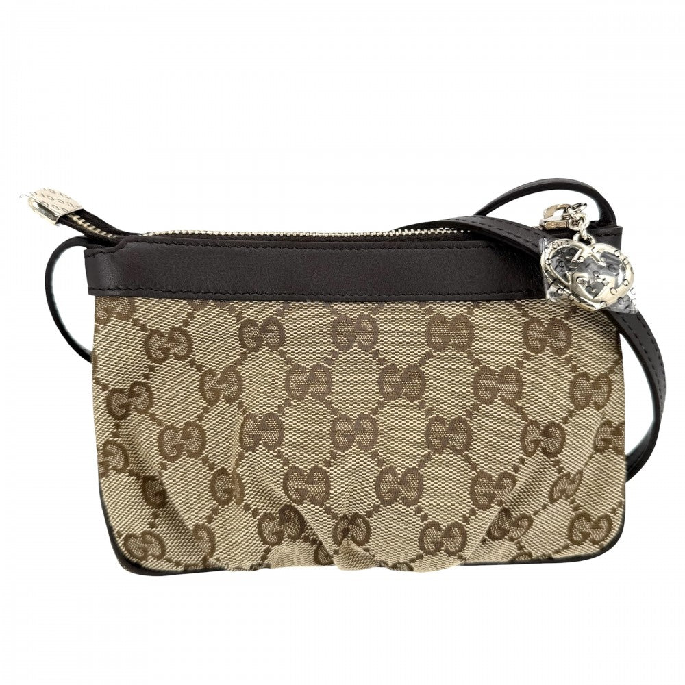 GUCCI グッチ ショルダーバッグ ミニバッグ 256899 GGスプリームキャンバス ベージュ ブラウン 茶 ゴールド金具 レディース【中古品】