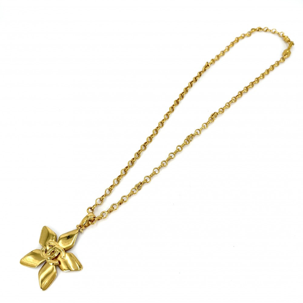 CHANEL シャネル ネックレス ココマーク ロングネックレス ペンダント アクセサリー フラワーモチーフ GP 96P ゴールド レディース 約82.6g 1996年【中古品】