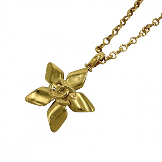 CHANEL シャネル ネックレス ココマーク ロングネックレス ペンダント アクセサリー フラワーモチーフ GP 96P ゴールド レディース 約82.6g 1996年【中古品】