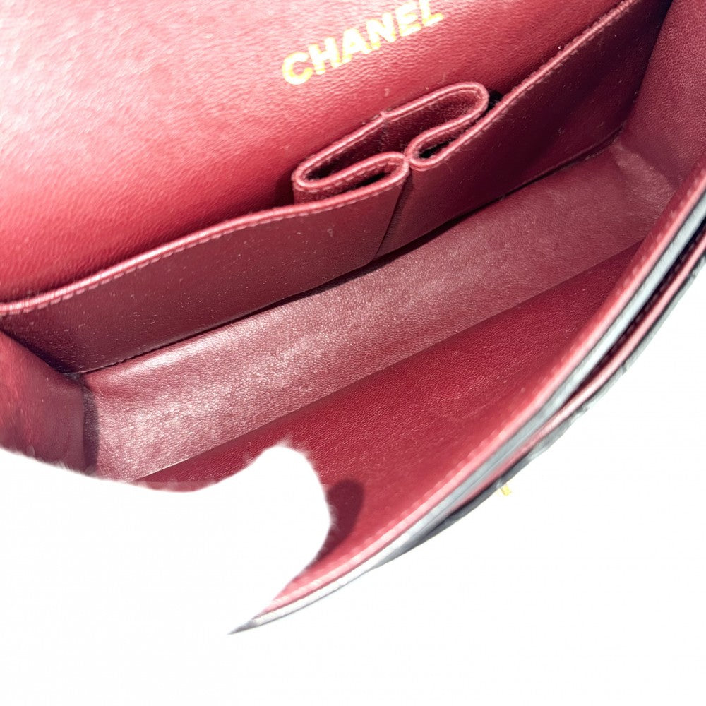 CHANEL シャネル ショルダーバッグ マトラッセ23 ダブルチェーン ダブルフラップ ココマーク ターンロック ラムスキン ブラック 黒 ゴールド金具 レディース【中古品】