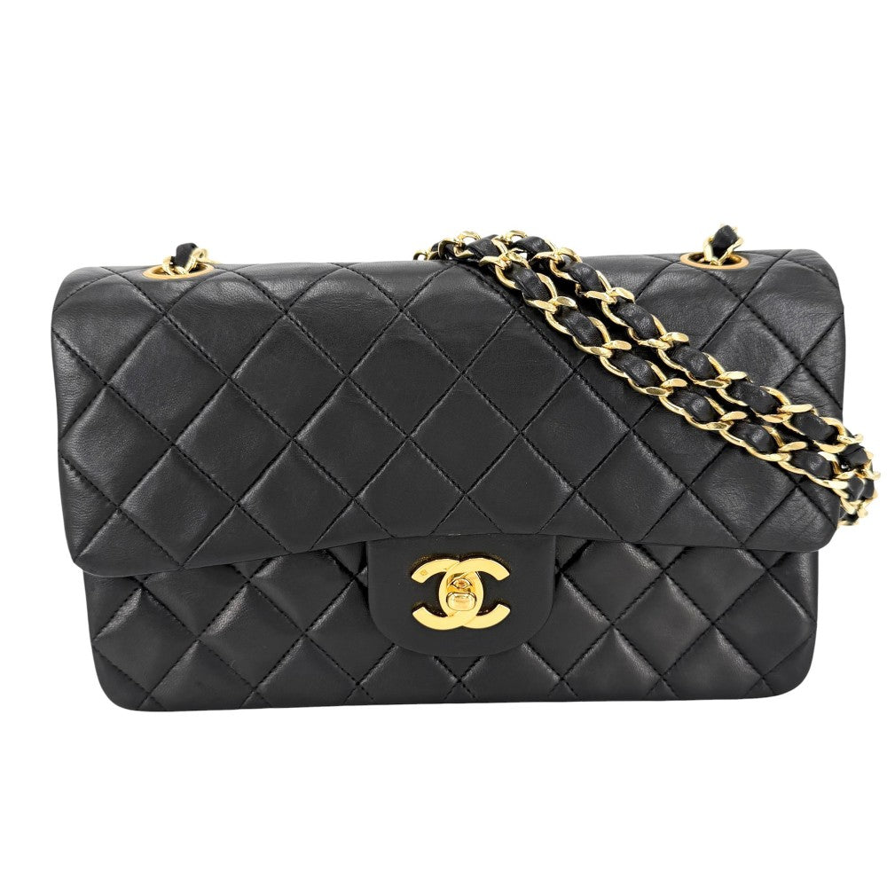 CHANEL シャネル ショルダーバッグ マトラッセ23 ダブルチェーン ダブルフラップ ココマーク ターンロック ラムスキン ブラック 黒 ゴールド金具 レディース【中古品】
