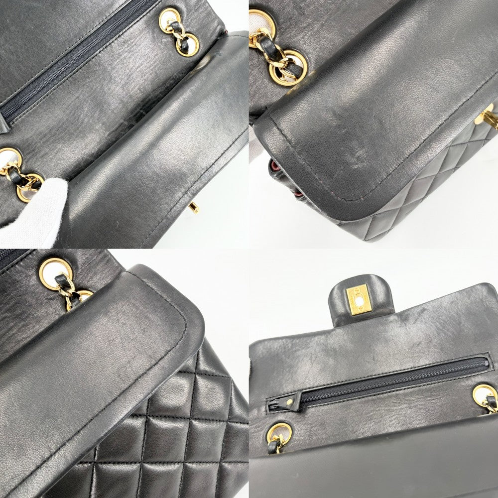 CHANEL シャネル ショルダーバッグ マトラッセ23 ダブルチェーン ダブルフラップ ココマーク ターンロック ラムスキン ブラック 黒 ゴールド金具 レディース【中古品】