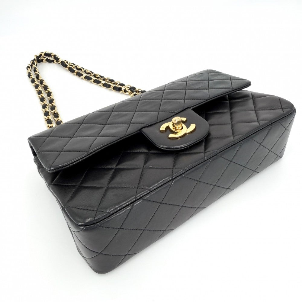 CHANEL シャネル ショルダーバッグ マトラッセ23 ダブルチェーン ダブルフラップ ココマーク ターンロック ラムスキン ブラック 黒 ゴールド金具 レディース【中古品】