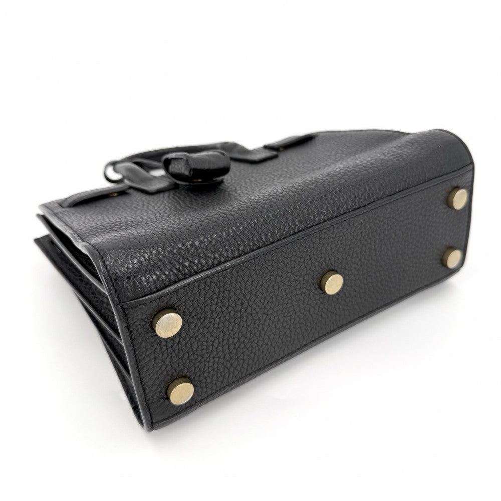 SAINT LAURENT PARIS サンローランパリ 2WAY サックドジュール ナノ ハンドバッグ ショルダーバッグ 392035 レザー ブラック 黒 シルバー金具 レディース【中古品】