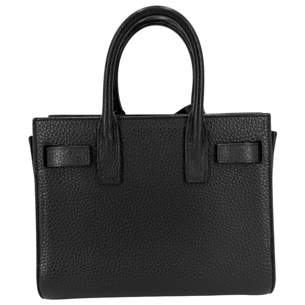 SAINT LAURENT PARIS サンローランパリ 2WAY サックドジュール ナノ ハンドバッグ ショルダーバッグ 392035 レザー ブラック 黒 シルバー金具 レディース【中古品】