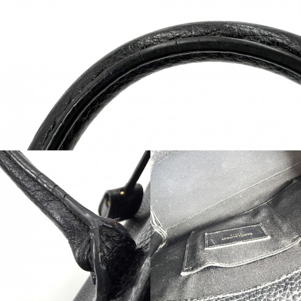 SAINT LAURENT PARIS サンローランパリ 2WAY サックドジュール ナノ ハンドバッグ ショルダーバッグ 392035 レザー ブラック 黒 シルバー金具 レディース【中古品】