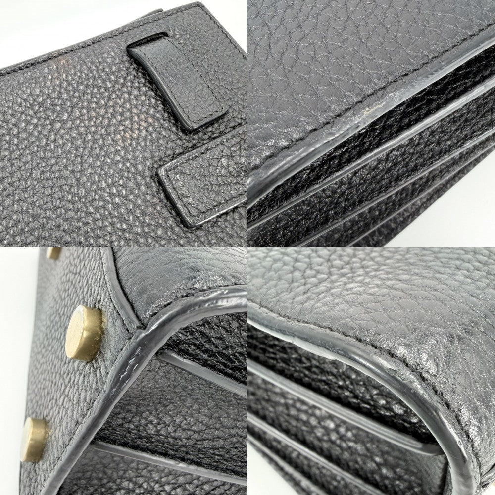SAINT LAURENT PARIS サンローランパリ 2WAY サックドジュール ナノ ハンドバッグ ショルダーバッグ 392035 レザー ブラック 黒 シルバー金具 レディース【中古品】