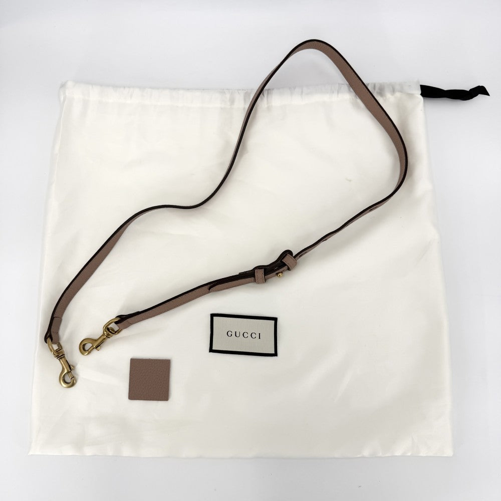 GUCCI グッチ 2WAY GGマーモント ハンドバッグ ショルダーバッグ 442622 レザー ピンクベージュ ゴールド金具 レディース【中古品】